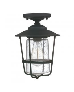 Capital Lighting  9607BK Creekside Seeded Glass Outdoor Ceiling Fixture